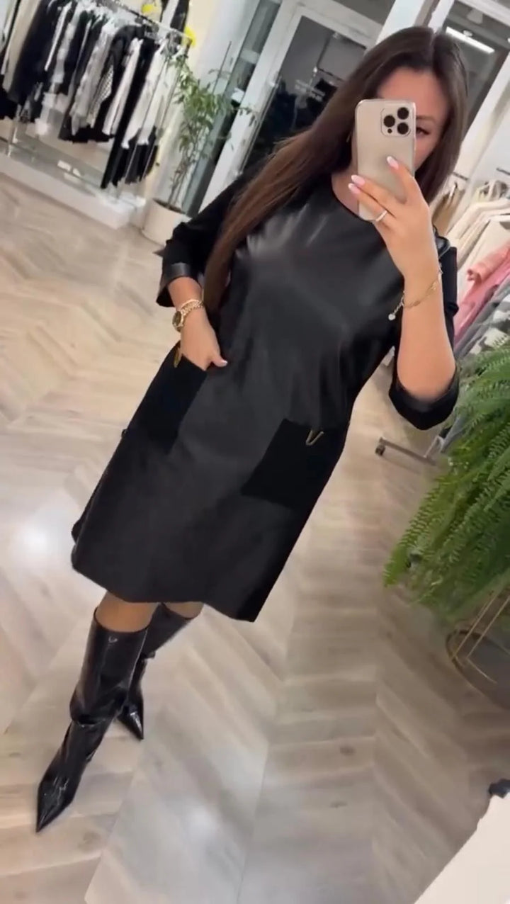 Sabinka | Casualowa Sukienka Skórzana