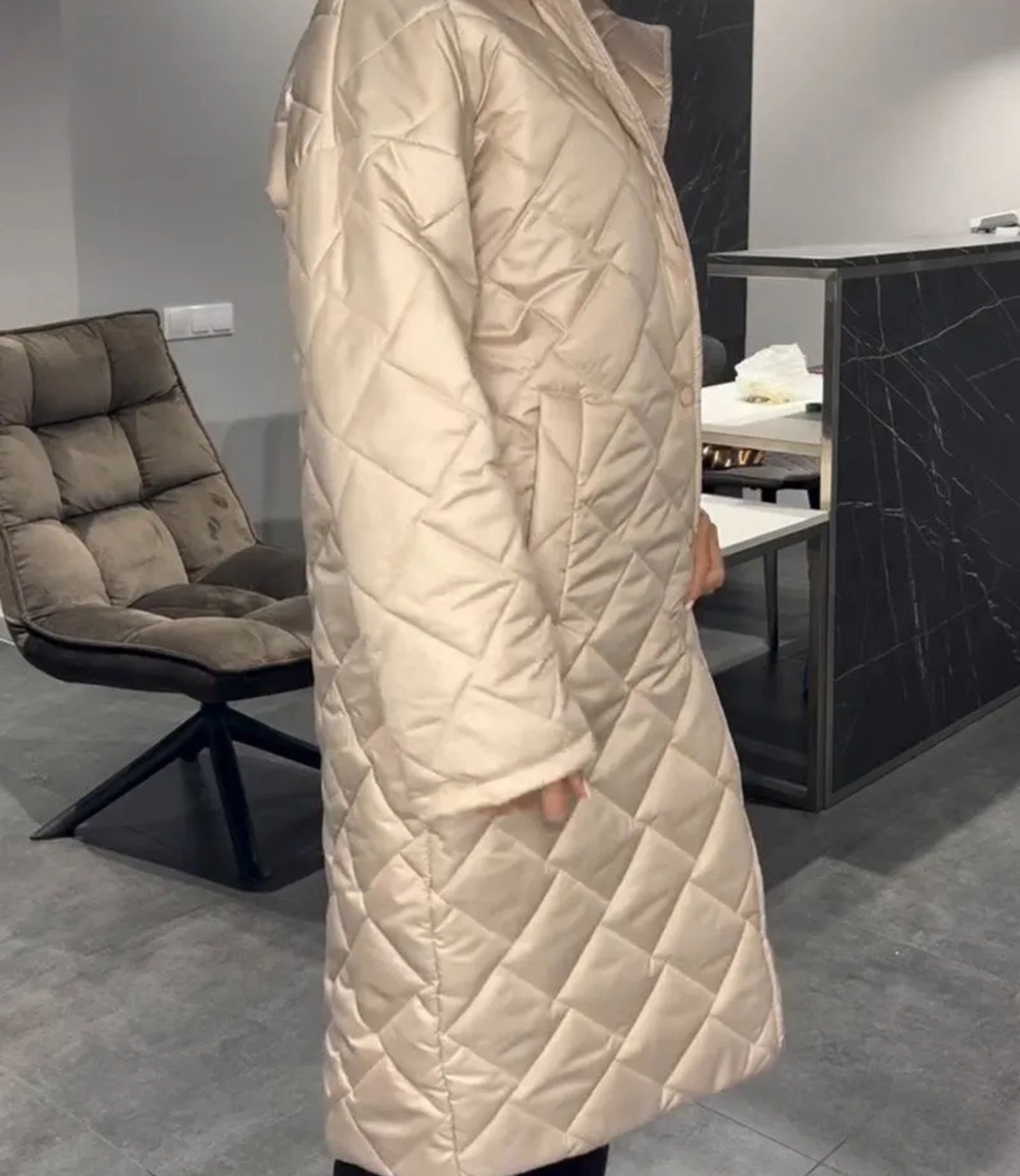 Michalina | Dwustronny Pikowany Płaszcz