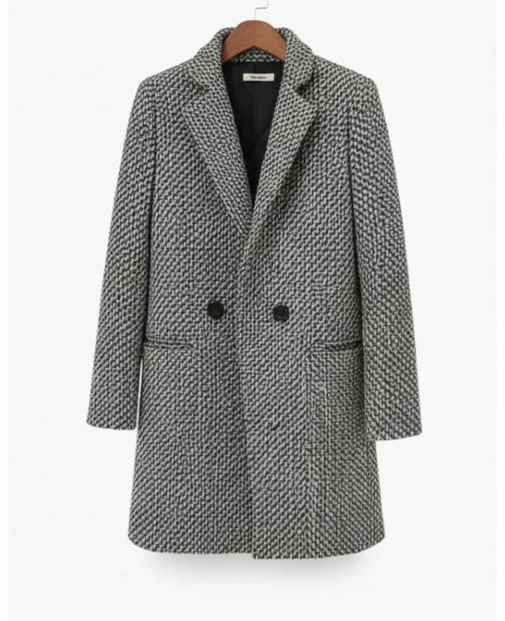 Irmina | Teksturowany Wełniany Płaszcz