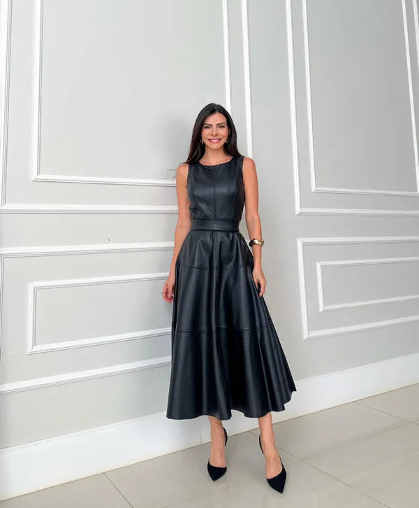 Edyta | Sukienka midi bez rękawów