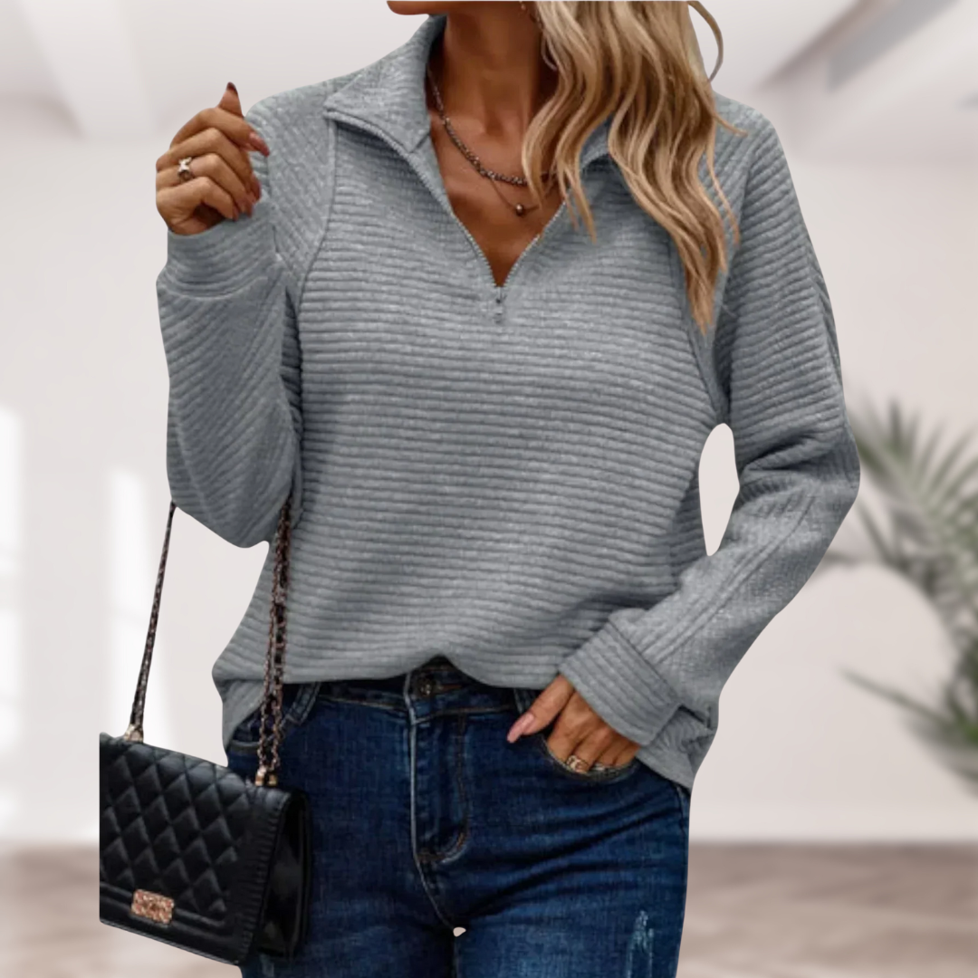 Céline | Ciepły sweter z półzamkiem
