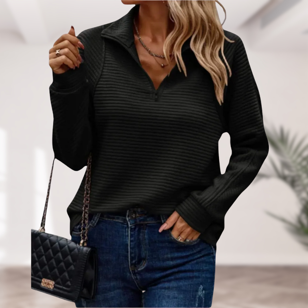 Céline | Ciepły sweter z półzamkiem
