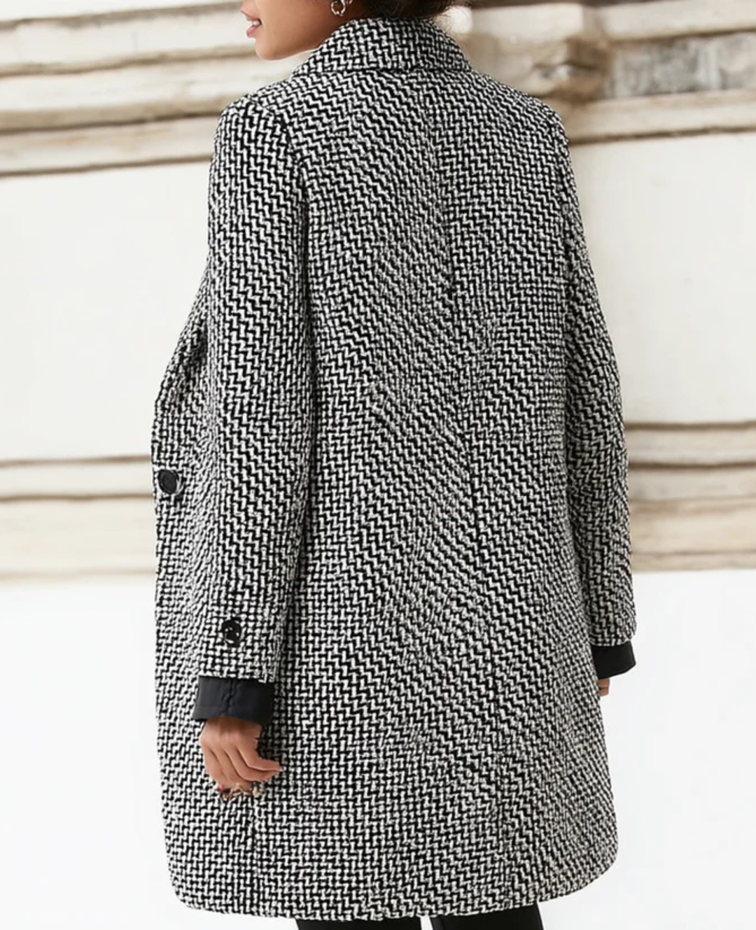 Irmina | Teksturowany Wełniany Płaszcz