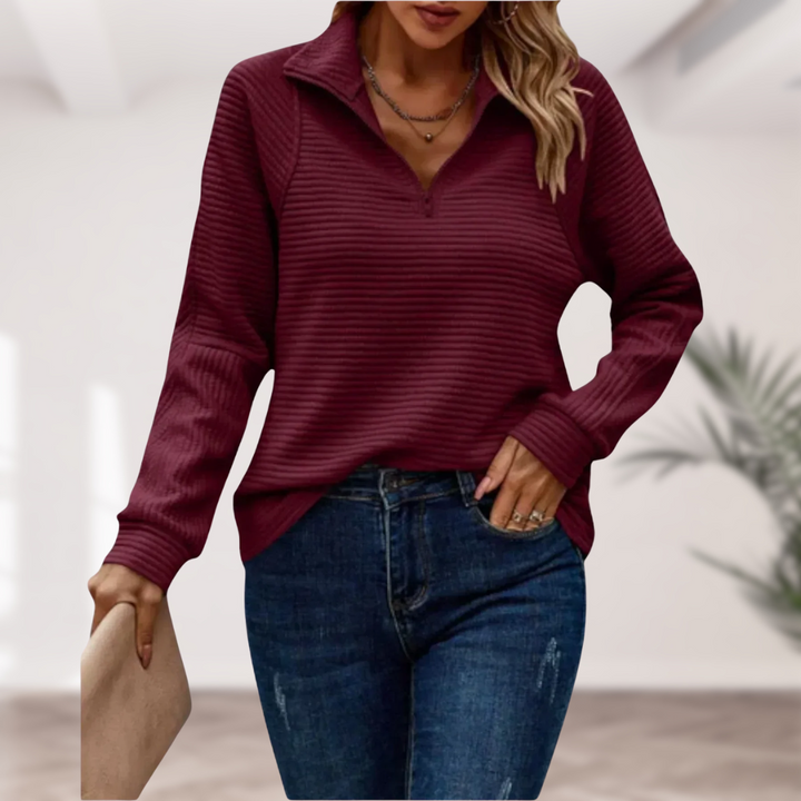 Céline | Ciepły sweter z półzamkiem