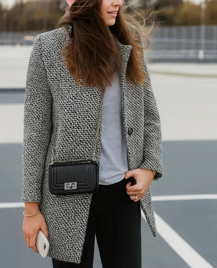 Irmina | Teksturowany Wełniany Płaszcz