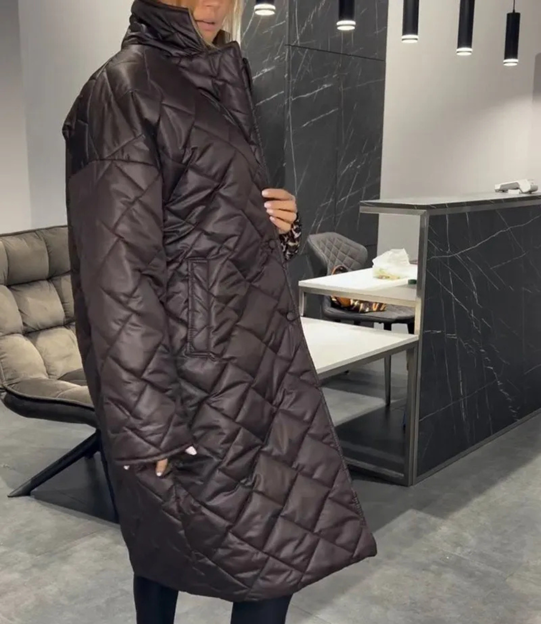 Michalina | Dwustronny Pikowany Płaszcz