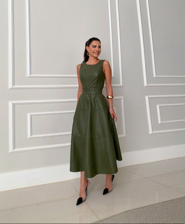 Edyta | Sukienka midi bez rękawów