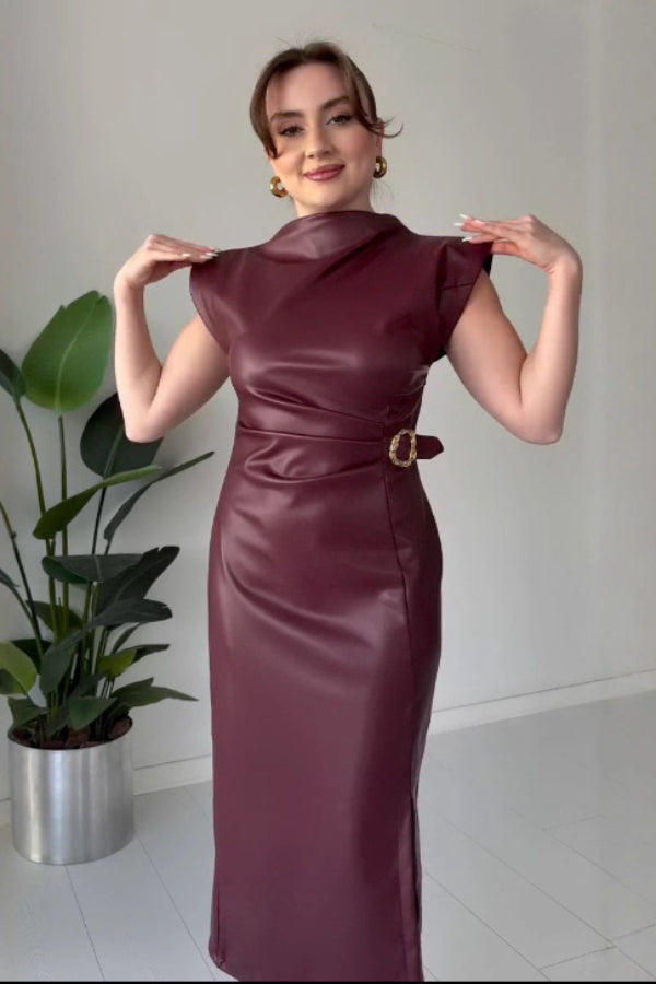 Dagmara | Sukienka bez rękawów z paskiem