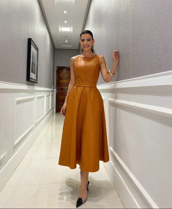 Edyta | Sukienka midi bez rękawów