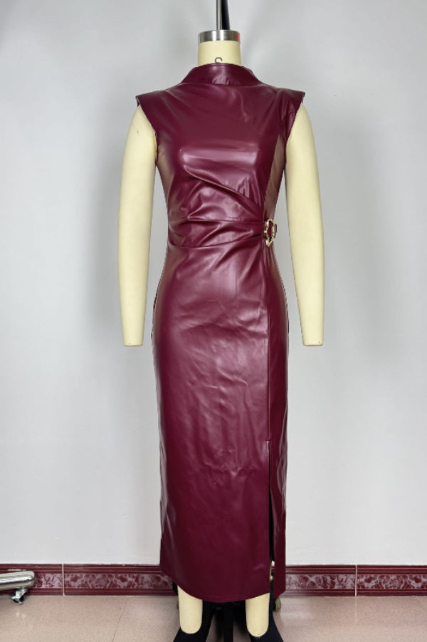 Dagmara | Sukienka bez rękawów z paskiem