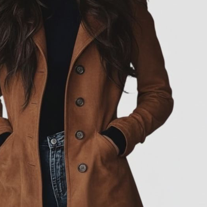 Tiffany | Elegancki Brązowy Trencz