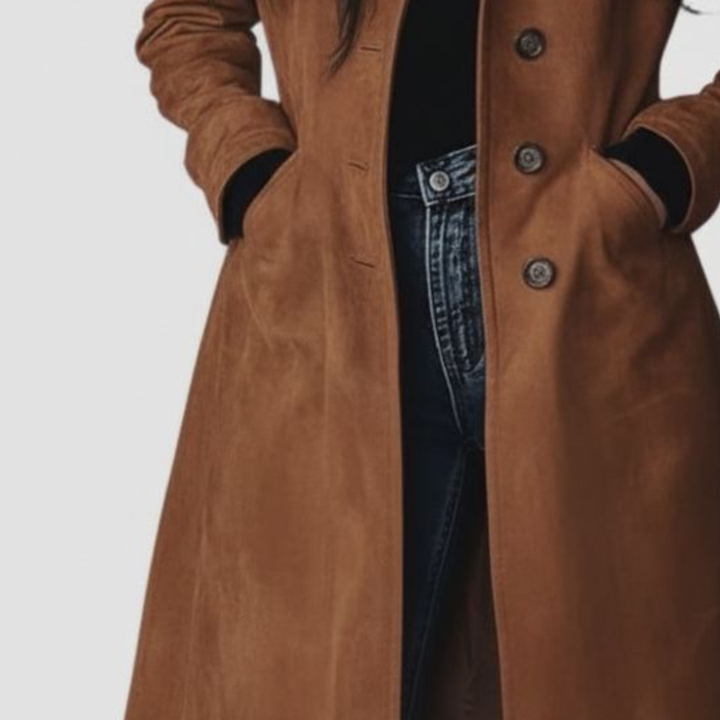 Tiffany | Elegancki Brązowy Trencz