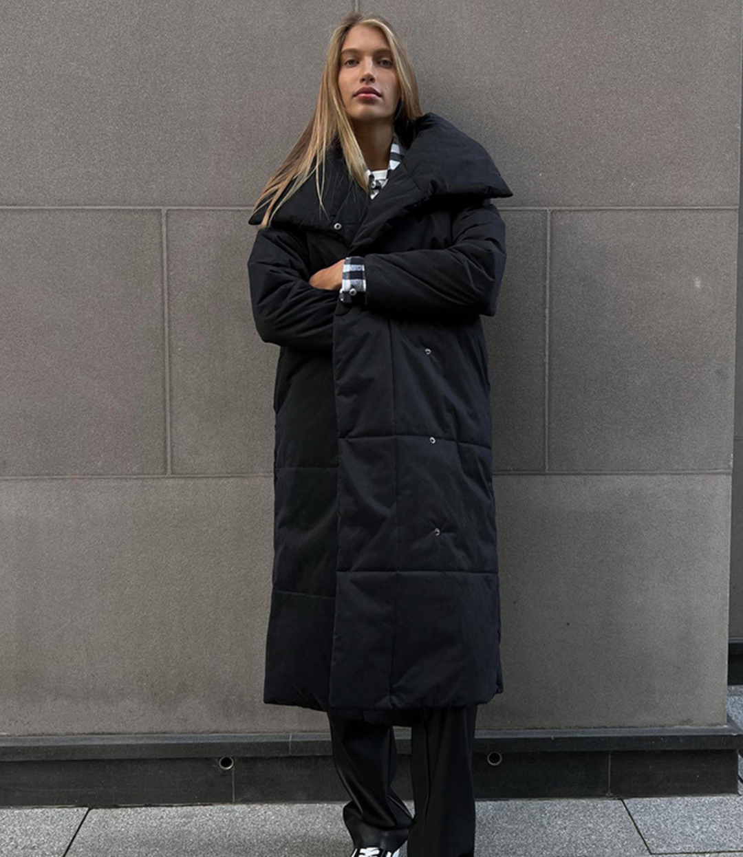 Ewelina | Elegancki Długi Płaszcz