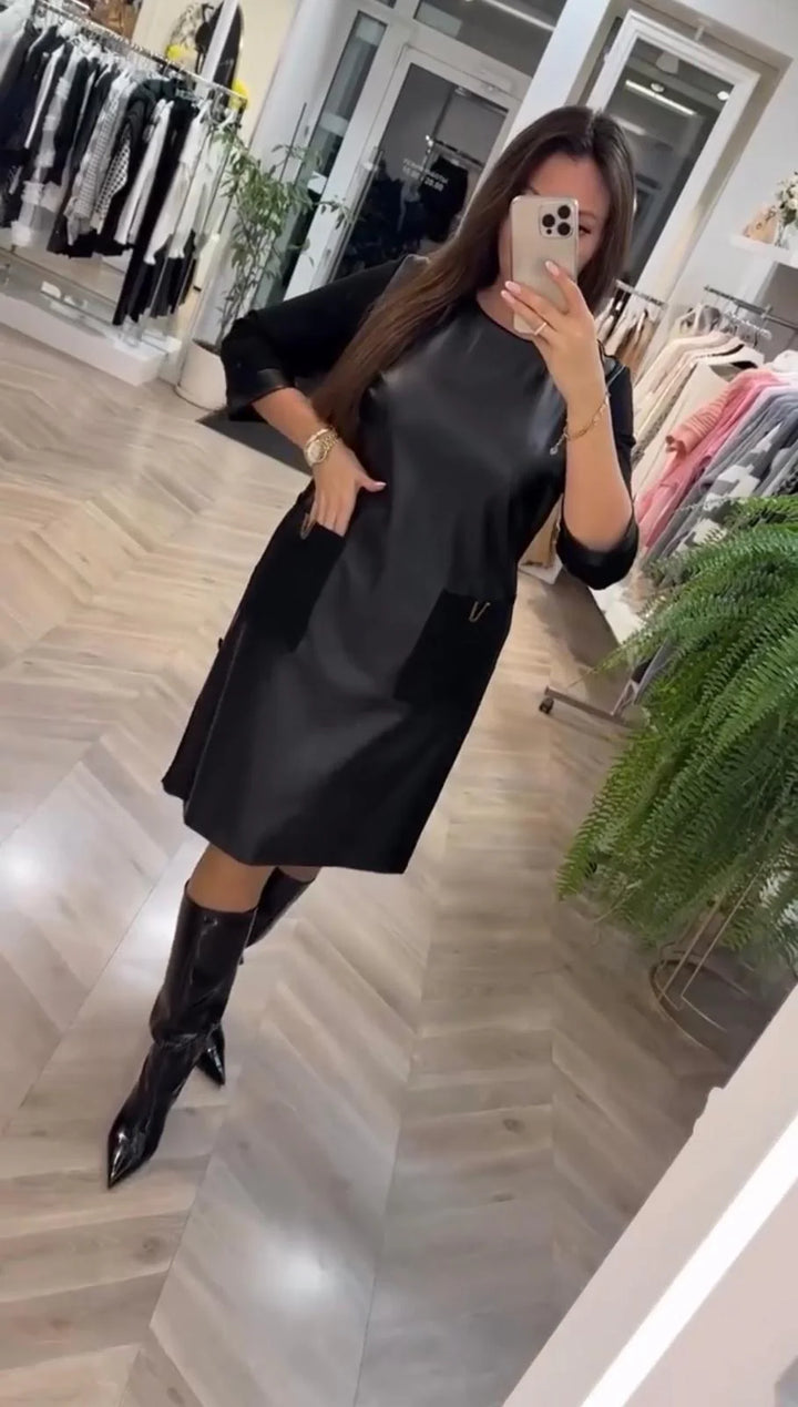 Sabinka | Casualowa Sukienka Skórzana