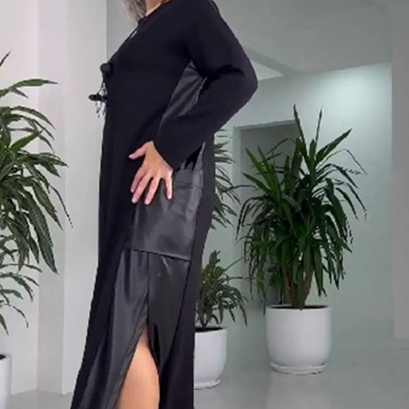 Clémence | Elegancka sukienka patchworkowa